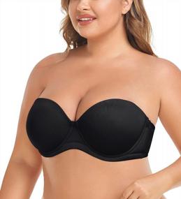 img 4 attached to Stay-Put Strapless Push-Up Bra With Convertible Straps For Women: Full Coverage And Underwire Support By JOATEAY