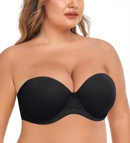 img 3 attached to Stay-Put Strapless Push-Up Bra With Convertible Straps For Women: Full Coverage And Underwire Support By JOATEAY