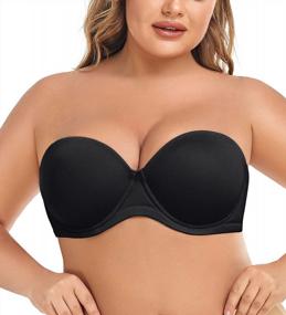 img 2 attached to Stay-Put Strapless Push-Up Bra With Convertible Straps For Women: Full Coverage And Underwire Support By JOATEAY