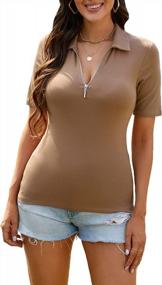 img 4 attached to WOSALBA Women'S Polo Shirts For Fall: Stylish Lapel Collared V-Neck Tops In Long Or Short Sleeves