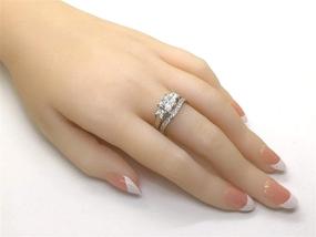 img 1 attached to 3 Stones Realistic Princess Simulated Platinum Women's Jewelry