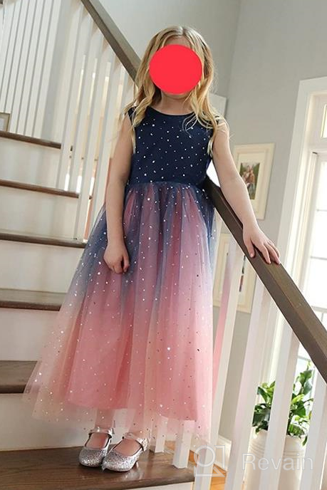 img 1 attached to 👑 Glamulice Princess Wedding Dress: Embroidered Flower Sparkle Tulle Birthday Party Gown for Girls review by Tina Webb