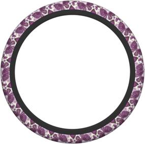 img 3 attached to Butterfly Steering Wheel Cover Universal 15 Inch Non-Slip Neoprene Butterfly Flower Wheel Cover Wrap Auto Accessories Purple Wheel Cover For Women And Men Girls Suitable For Car SUV Car Van Truck