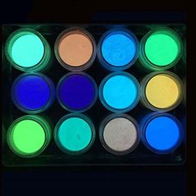 img 1 attached to MEILINDS Ultrafine Glitter 24 Jar Set со светящейся ночной флуоресценцией и светящейся в темноте пудрой для дизайна ногтей и декора - 12 цветов в комплекте