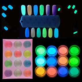 img 3 attached to MEILINDS Ultrafine Glitter 24 Jar Set со светящейся ночной флуоресценцией и светящейся в темноте пудрой для дизайна ногтей и декора - 12 цветов в комплекте