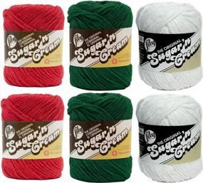 img 1 attached to 🎄 Lily Sugar n' Cream Holiday Assorted Cotton Bundle - 6 Pack, 100% Medium 4 Worsted, Multicolor