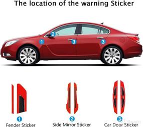 img 2 attached to Предупреждающая автомобильная наклейка Deloky Красная наклейка Carbon