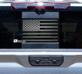 img 4 attached to Bogar Tech Designs Precut Rear Middle Window American Flag Vinyl Decal for GMC Sierra & Chevy Silverado 2019-2022 - Matte Black Upgrade