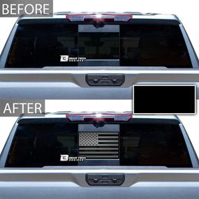 img 2 attached to Bogar Tech Designs Precut Rear Middle Window American Flag Vinyl Decal for GMC Sierra & Chevy Silverado 2019-2022 - Matte Black Upgrade