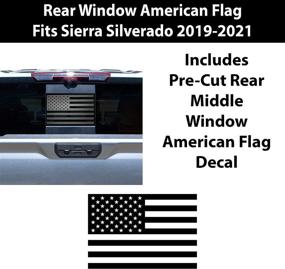 img 3 attached to Bogar Tech Designs Precut Rear Middle Window American Flag Vinyl Decal for GMC Sierra & Chevy Silverado 2019-2022 - Matte Black Upgrade