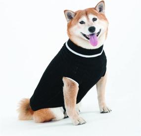 img 3 attached to 🐾 Medium Black Classic Cable Sweater by Ethical Pet Products