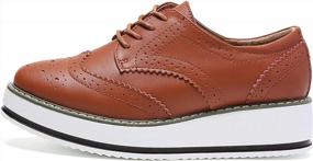 img 1 attached to Step Up Your Style Game With PPXID Women'S Platform Oxford Pumps - Vintage Brogues With A Modern Twist!