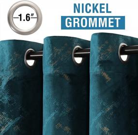 img 2 attached to Add Classic Elegance To Your Home With Teal Velvet Blackout Curtains - Insulated, High-End Vintage Decor For Your Living Space!