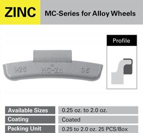 img 2 attached to CKAuto MC-Series Zinc Clip On Wheel Weights, 1/2Oz, 0.5Oz, Coated, 25 Pcs/Box