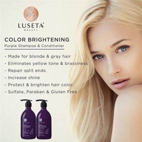 img 3 attached to Enhance Your Hair's Radiance with Luseta Brightening Purple Shampoo Conditioner