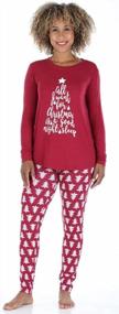 img 1 attached to Women'S Long Sleeve Knit Pajama Set - Sleepyheads Leggings Top