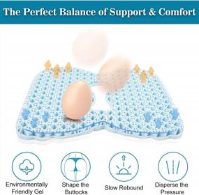 img 1 attached to Mkicesky Cooling Gel Seat Cushion For Office Chair, Sciatica & Tailbone Pain Relief Pad For Car Driver Wheelchair Desk Chair, Orthopedic Egg-Cushion Long Sitting With Non-Slip Cover