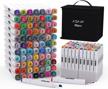 80 color art marker set w/ upgraded base & carrying case - perfect for kids & adults! logo