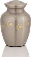 affordable handcrafted cerberus series enshrined memorials cremation urn for ashes - small 6 inch, suitable for pets, dogs, cats, with paw prints - ideal for funeral burials логотип