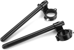 img 3 attached to 🏍️ Universal Cafe Racer Handlebars - 41mm Split Clip-Ons Assembly with Adjustable 7/8" Bars - Motorcycle Clip-On Handlebar Upgrade