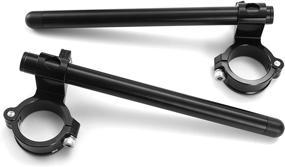 img 1 attached to 🏍️ Universal Cafe Racer Handlebars - 41mm Split Clip-Ons Assembly with Adjustable 7/8" Bars - Motorcycle Clip-On Handlebar Upgrade