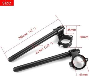 img 2 attached to 🏍️ Universal Cafe Racer Handlebars - 41mm Split Clip-Ons Assembly with Adjustable 7/8" Bars - Motorcycle Clip-On Handlebar Upgrade