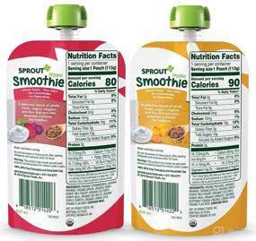 img 3 attached to 🍌 Sprout Organic Stage 4 Toddler Smoothie Pouches, Strawberry Banana & Peach Banana with Yogurt Variety Pack, 4 Oz Purees (Pack of 12), Baby Food