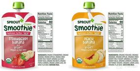 img 2 attached to 🍌 Sprout Organic Stage 4 Toddler Smoothie Pouches, Strawberry Banana & Peach Banana with Yogurt Variety Pack, 4 Oz Purees (Pack of 12), Baby Food