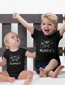 img 1 attached to Gaming Siblings Unite: Tstars Big Brother & Little Brother Player 1 & Player 2 Shirts Set
