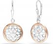 lecalla women's leverback earrings with sparkling cubic zirconia in sterling silver logo