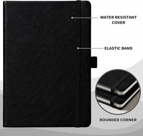img 1 attached to Artfan Ruled Notebook/Journal – Premium Thick Paper Faux Leather Classic Writing Notebook With Pocket + Page Dividers Gifts, Banded, Large, 144 Pages, Hardcover, Lined (5.8 X 8.4) - Black