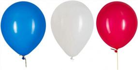 img 1 attached to Воздушные шары для патриотической вечеринки по 100 штук - 12-дюймовые красные, синие и белые латексные воздушные шары для дней рождения, выпускных, патриотических юбилеев, праздников и праздничных украшений 4 июля