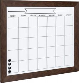 img 1 attached to Walnut Brown Magnetic Dry Erase Monthly Calendar In 23X29 With Frame By DesignOvation Beatrice