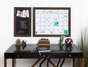 img 3 attached to Walnut Brown Magnetic Dry Erase Monthly Calendar In 23X29 With Frame By DesignOvation Beatrice