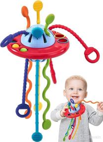 img 4 attached to 👶 Baby Sensory Toys: Silicone Pull String Montessori Toys for 12-18 Months | Travel-Friendly Activity Toys for Toddlers | Developing Motor Skills, Ideal Gift for 1-Year-Old Boys and Girls