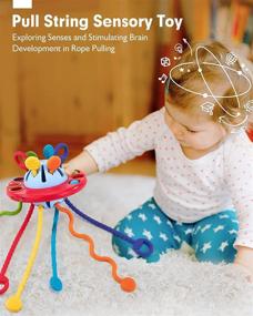 img 3 attached to 👶 Baby Sensory Toys: Silicone Pull String Montessori Toys for 12-18 Months | Travel-Friendly Activity Toys for Toddlers | Developing Motor Skills, Ideal Gift for 1-Year-Old Boys and Girls