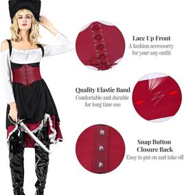 img 3 attached to 👗 Womens Elastic Lace-Up Corset - WHIPPY Women's Accessories Belts