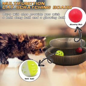 img 2 attached to Introducing WINGPET'S Foldable Cat Scratching Board With Interactive Toys And A Bell Ball For Indoor Playtime