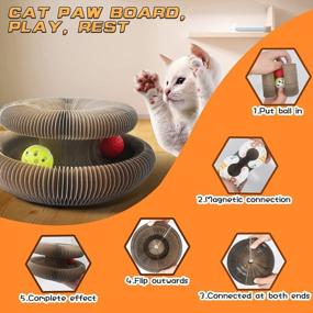 img 1 attached to Introducing WINGPET'S Foldable Cat Scratching Board With Interactive Toys And A Bell Ball For Indoor Playtime