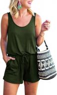 summer rompers for women: reoria sleeveless tank top jumpsuit with scoop neck logo