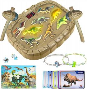 img 4 attached to Interactive Dinosaur Whack-A-Mole Game With Sound And Light Effects - Early Developmental Toy For Toddlers And Boys - Educational Pounding Toy For Kids - BOMPOW (Yellow)