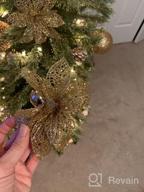 img 1 attached to Pack Of 10 Artificial Poinsettia Flowers, 20Cm In Length, Glittery Gold, Ideal For Xmas Tree Ornaments, Poinsettia Bushes, And Christmas Decorations review by Robert Bridgewater