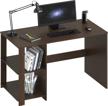 espresso computer desk with shelves for home office - shw logo