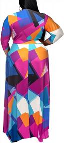 img 2 attached to Flowy Floral Maxi Dress With Belt And 3/4 Sleeves, Ideal For Plus Size Women - Runwind