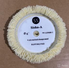 img 3 attached to 🧼 Sisha-A 6-Inch Wool Polishing Pads, 2 Pack for Compound, Cutting &amp; Polishing, 100% Natural Wool, Thick and Aggressive, with Hook and Loop Backing