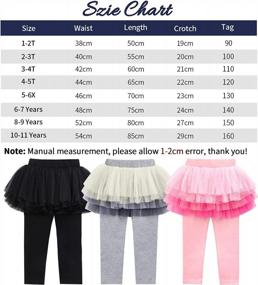 img 2 attached to BOOPH Little Girls Leggings Pants With Tutu Skirts Kids Culottes Footless Tights