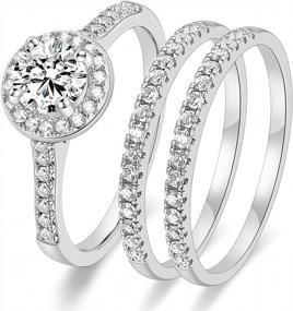 img 4 attached to TIGRADE 1CT Bridal Ring Set With Halo CZ Engagement Rings - Perfect For Women'S Wedding Bands
