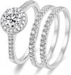 tigrade 1ct bridal ring set with halo cz engagement rings - perfect for women's wedding bands logo