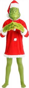 img 4 attached to Grinch Deluxe Costume For Adults With Realistic Features And High-Quality Fabric
