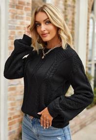 img 3 attached to Cosy And Stylish: Women'S Cable Knit Crewneck Sweater With Ribbed Detailing For Casual Fall Fashion